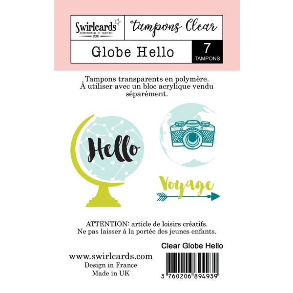 Clear stamp Globe Hello